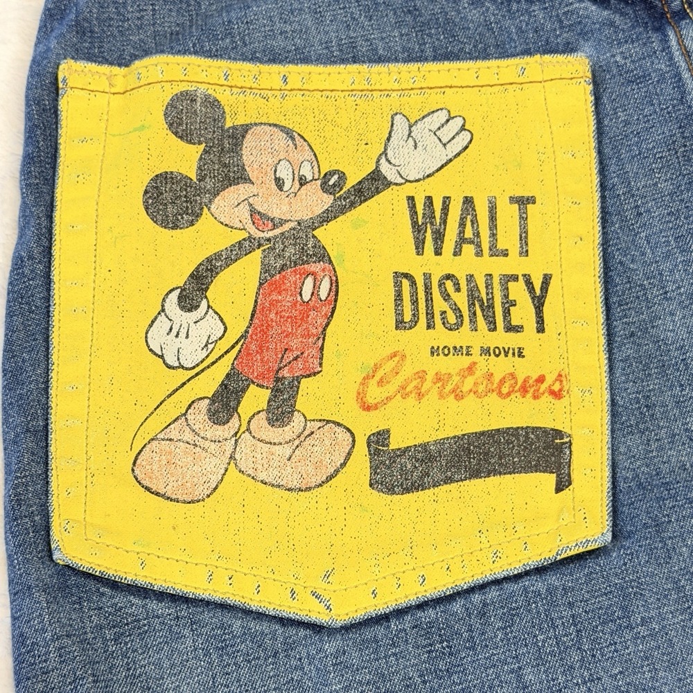 VTG Y2K Disney Denim Mini Skirt Mickey Mouse Back Patch Graphic USA M Nostalgic - Picture 4 of 7